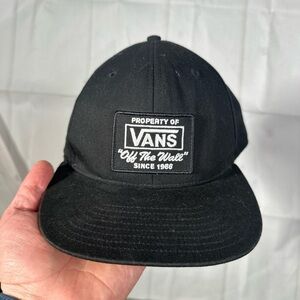 Vans Off the Wall Hat Cap Black Patch Snapback Cotton Skateboard Adult